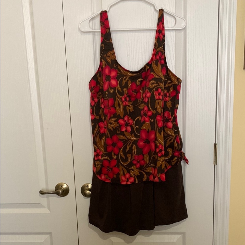 Floral Top One-Piece Swimsuit